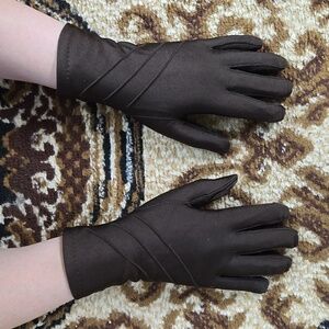 Vintage Gloves Stretchy Fall Autumn Gloves Faux Leather 80s 90s 1980 1990
